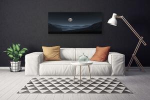 Tablou pe panza canvas Noapte Moon Peisaj Gri Negru