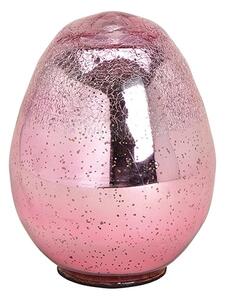 Decoratiune Ou din sticla roz 12x14 cm