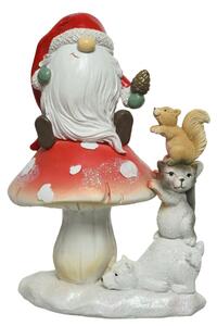 Decoratiune Gnome glitter, Decoris, 10x14x20.5 cm, poliester, rosu