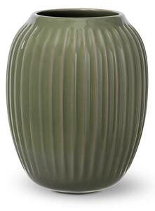 Vază din gresie Kähler Design, înălțime 21 cm, verde închis