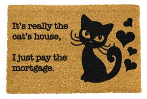 Covoraș intrare din fibre de cocos Artsy Doormats It's really the Cats House, 40 x 60 cm