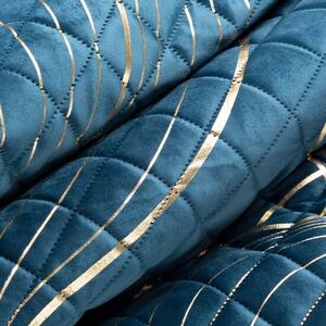 Cuvertură de pat elegantă BLANKA albastru închis cu motiv auriu Lăţime: 220 cm | Lungime: 240 cm