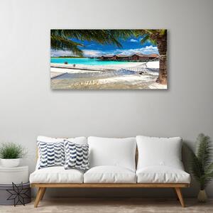 Tablou pe panza canvas Ocean Beach Peisaj Alb Albastru Maro Verde