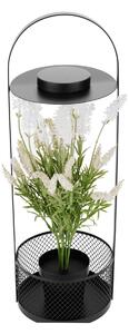 Suport decorativ cu ghiveci, iluminat cu LED, 50 cm, cu flori artificiale, VELOM TIP 1