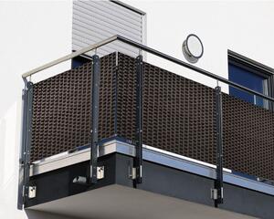 Paravan de balcon din Polyrattan 1x20m 1300g/m2 maro închis