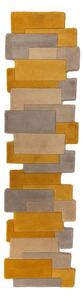 Covor tip traversă din lână Flair Rugs Collage, 60x230 cm, galben-bej