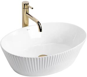 Rea Astoria lavoar 49.5x34.4 cm ovale de blat alb luciu REA-U0641