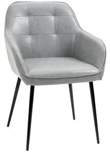HOMCOM scaun elegant, tapitat, 61x58x84cm, gri | AOSOM RO
