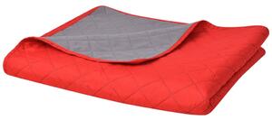 131556 Double-sided Quilted Bedspread Red and Grey 220x240 cm