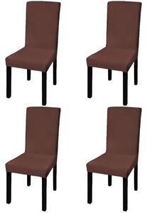 Huse de scaun elastice drepte, 4 buc., maro