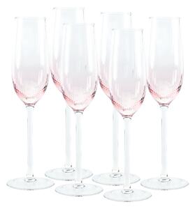Pahare de şampanie, set de 6, 280 ml, roz, CELESTE TIP 1