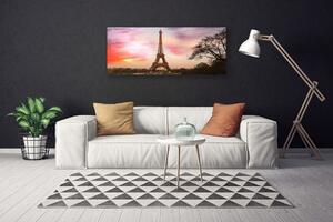 Tablou pe panza canvas Turnul Eiffel din Paris Arhitectura Brun Galben Verde