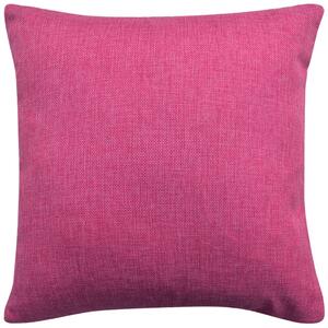 Huse de pernă cu aspect de in 50 x 50 cm, roz, 4 buc