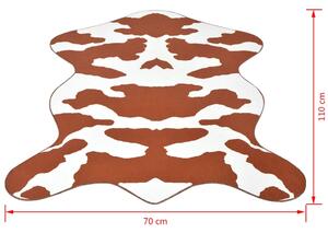 Covor decupat cu imprimeu vacă, 70 x 110 cm, maro