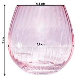 KONDELA Pahare de apă, set 6, 350 ml, roz, CELESTE TIP 2