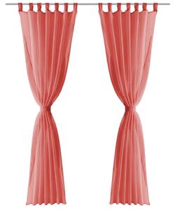 Draperii din voal, 2 buc., 140x175 cm, roșu