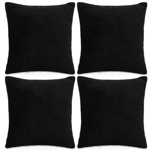 Huse de perne decorative, 4 buc., negru, 40x40 cm, textil