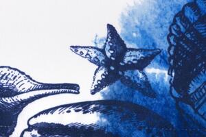 Traversa de masa Blue Lagoon, Ambition, 40x150 cm, poliester, albastru