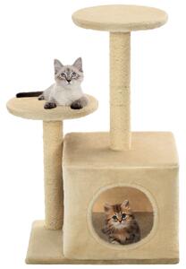 Ansamblu pisici cu stâlpi din funie de sisal, 60 cm, bej