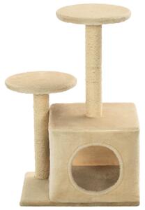 Ansamblu pisici cu stâlpi din funie de sisal, 60 cm, bej