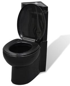 Vas toaletă din ceramică, WC baie de colț, negru