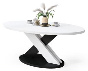 Mazzoni Măsuță de cafea ovală LOXA Albă / Neagră - MĂSUȚĂ DE CAFEA 120x65 cm