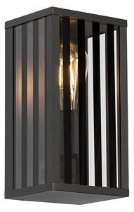 Aplică modernă de exterior neagră cu sticlă fumurie 26 cm IP44 - Dijon