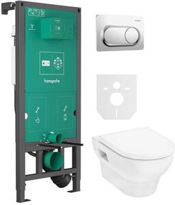 Set vas WC cu capac soft-close Hansgrohe GladeLake S 60309450, cadru încastrat Hansgrohe iFrame universal 01022180, 66002000
