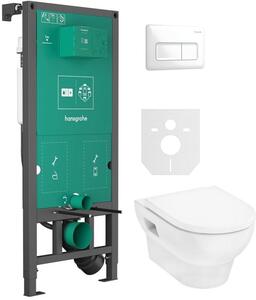 Set vas WC cu capac soft-close Hansgrohe GladeLake S 60309450, cadru încastrat Hansgrohe iFrame universal 01022180, 66001700