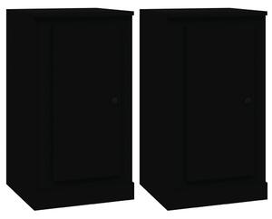 Servante, 2 buc., negru, 37,5x35,5x67,5 cm, lemn prelucrat
