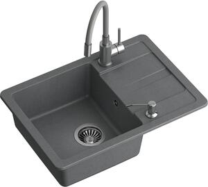 Quadron Ready Smart chiuvetă cu robinet și dozator gri/oțel LA_TQ6244RSSZ