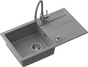 Quadron Ready Max chiuvetă cu robinet și dozator gri/oțel LA_TQ7744RMSZ