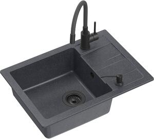 Quadron Ready Smart chiuvetă cu robinet și dozator negru/negru LA_TQ6244RSBLM
