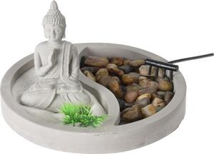 Decoratiune Buddha Zen Garden Oval, 19x19x12 cm, ciment
