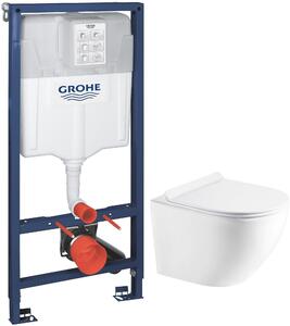 Set cadru încastrat Grohe Solido 39069000, vas WC cu capac soft-close Hagser Beno HGR14000042