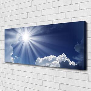 Tablou pe panza canvas Soare Peisaj Albastru Alb