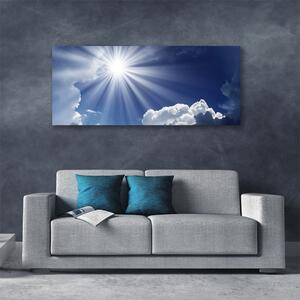 Tablou pe panza canvas Soare Peisaj Albastru Alb