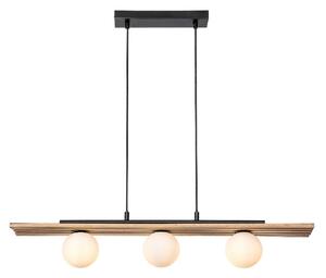 Rabalux Noxelle lampă suspendată 3x5 W negru-lemn 72421