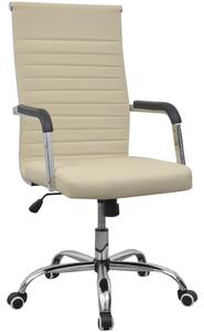 Scaun pentru birou din piele artificială 55x63 cm, Crem
