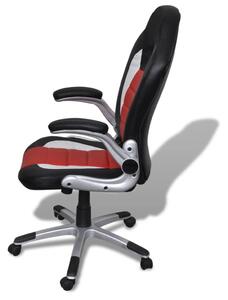 Scaun de birou, roșu, piele artificială, design modern