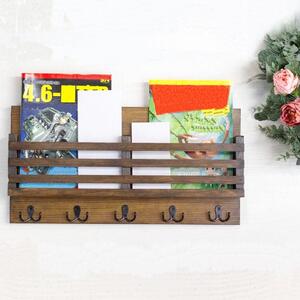 Cuier cu agatatori, seria wood Homs, natur, 55 x 28 x 8,5 cm, lemn,700115