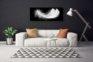 Tablou pe panza canvas Feather Art White