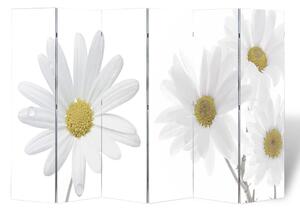 Paravan de cameră pliabil, 217 x 170 cm, flori