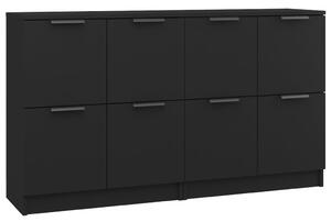 Servante, 2 buc., negru, 60x30x70 cm, lemn compozit