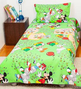 Lenjerie de pat copii Mickey Party fundal verde