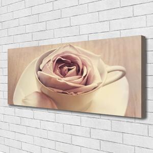 Tablou pe panza canvas Cupa Rose Art White Bej
