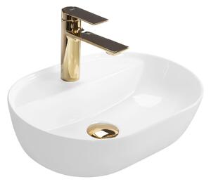 Rea Aura lavoar 42x30 cm ovale de blat alb luciu REA-U6617