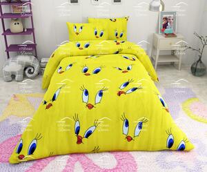 Lenjerie de pat copii Tweety fundal galben
