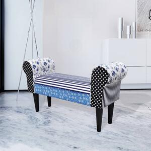 Bancă, design mozaic, albastru & alb