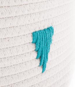 TEMPO-KONDELA PRAJA, coş tricotat, alb/color, 35x45 cm